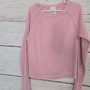 Girls Pink Go-Dry Seamless Long Sleeve Active Top Size M (8)